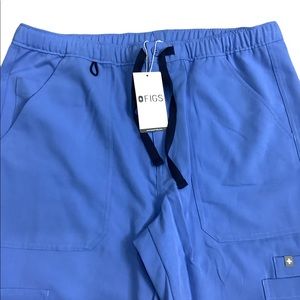 Figs Scrubs Medium Cargo Pants Ceil Blue Soft Stretch NWT